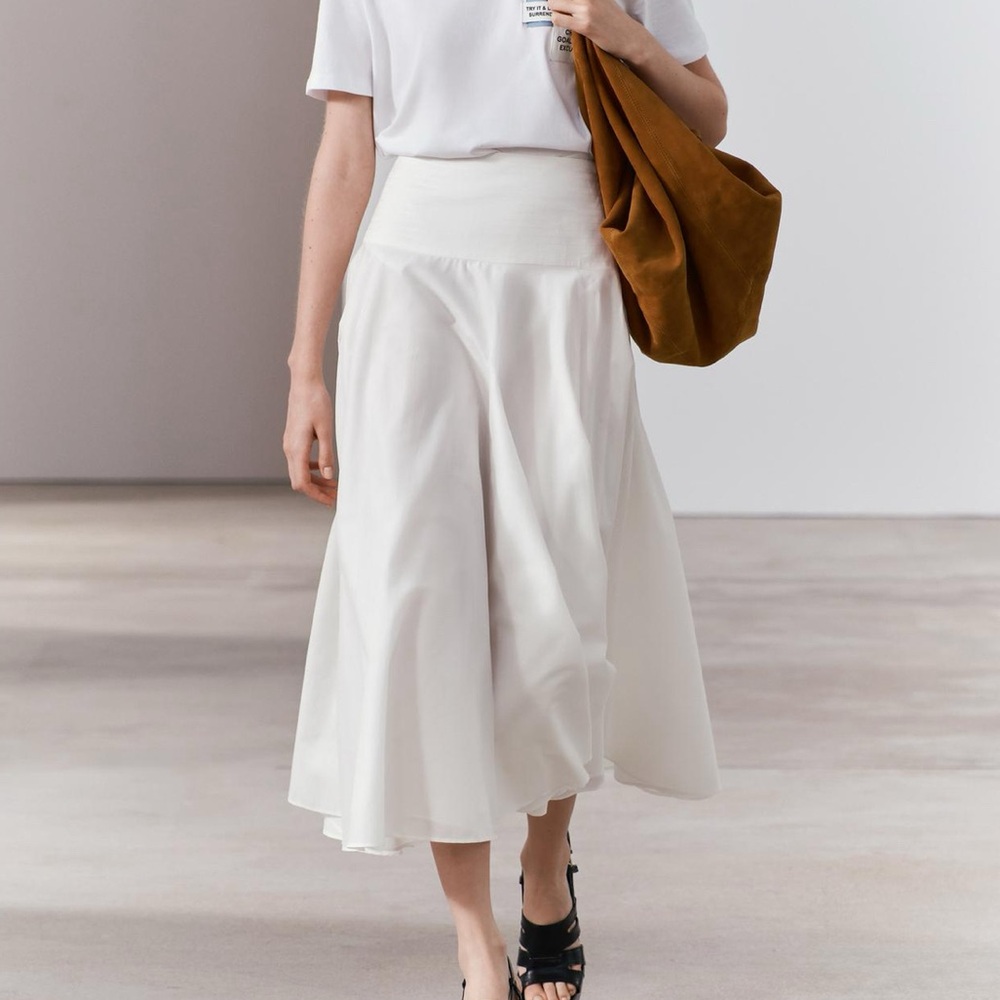 Zara ZW Collection Low Waist 100% Cotton Skirt